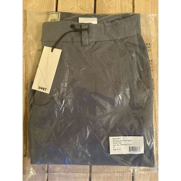 NWT Swet Tailor The EveryDay Chino Short In French Grey Size Men’s 31 - Picture 5 of 6